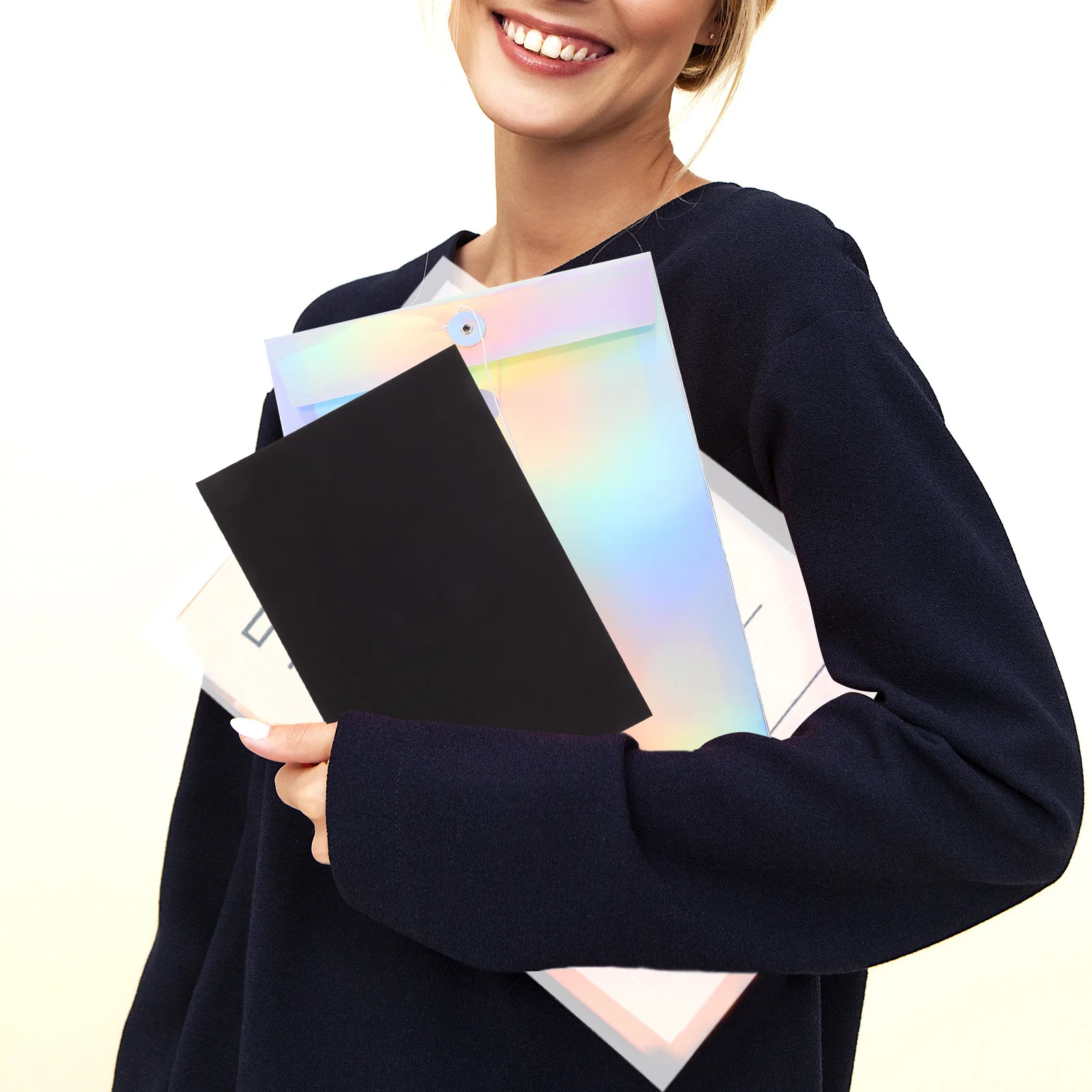 

A5 File Cover Paper Texture Large Capacity Daily Binding Needs Elegant Design Office Use Document Notebook