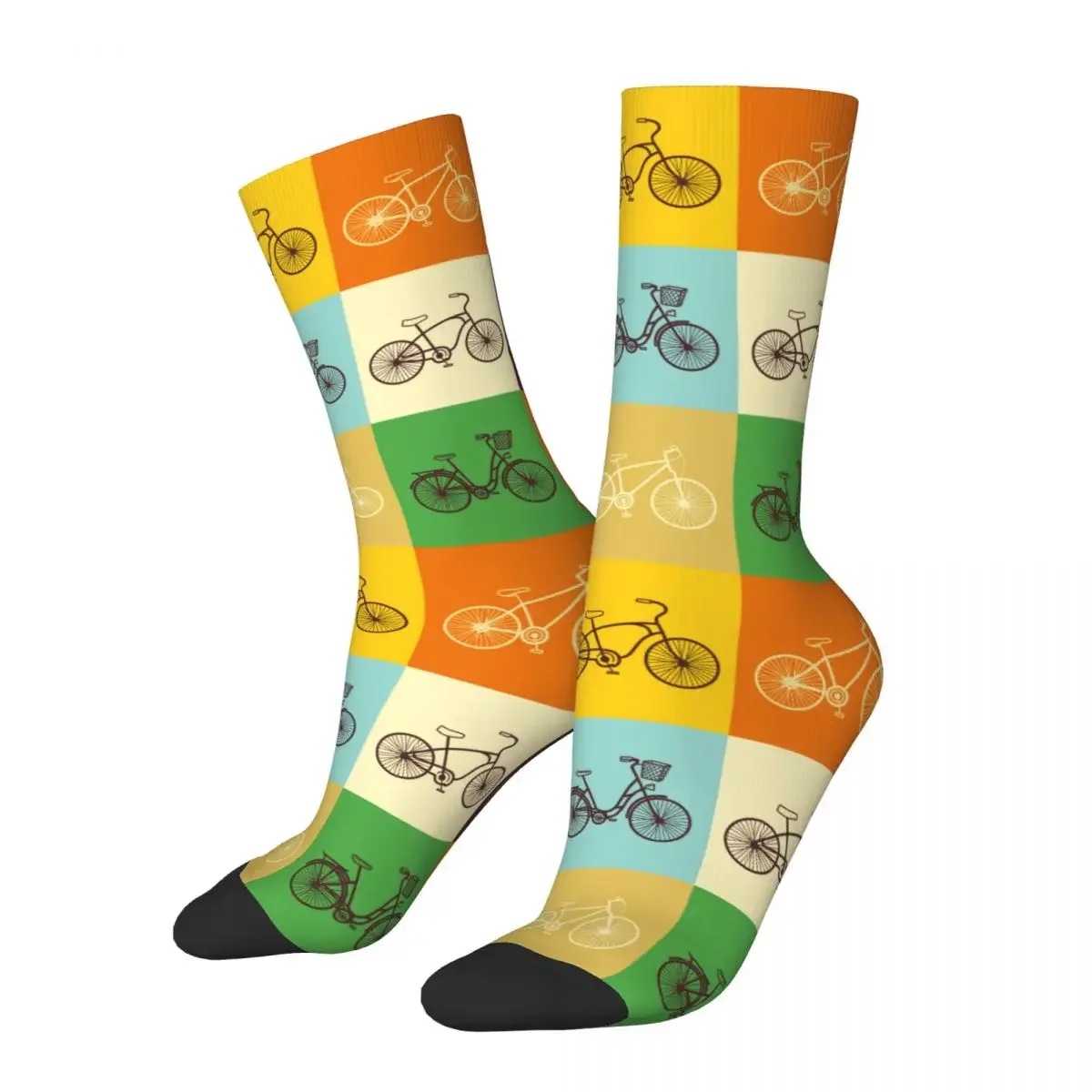 Crew Socks Vintage Colorful Bikes Bicycle Biking Accessories for Men Women Compression Printed Socks All Season Birthday Present