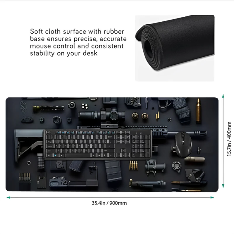 XXL Militare Hobby Accessori da gioco professionali Tappetino per mouse antiscivolo in gomma Ufficio Endless player estensione laptop scrivania pad PC