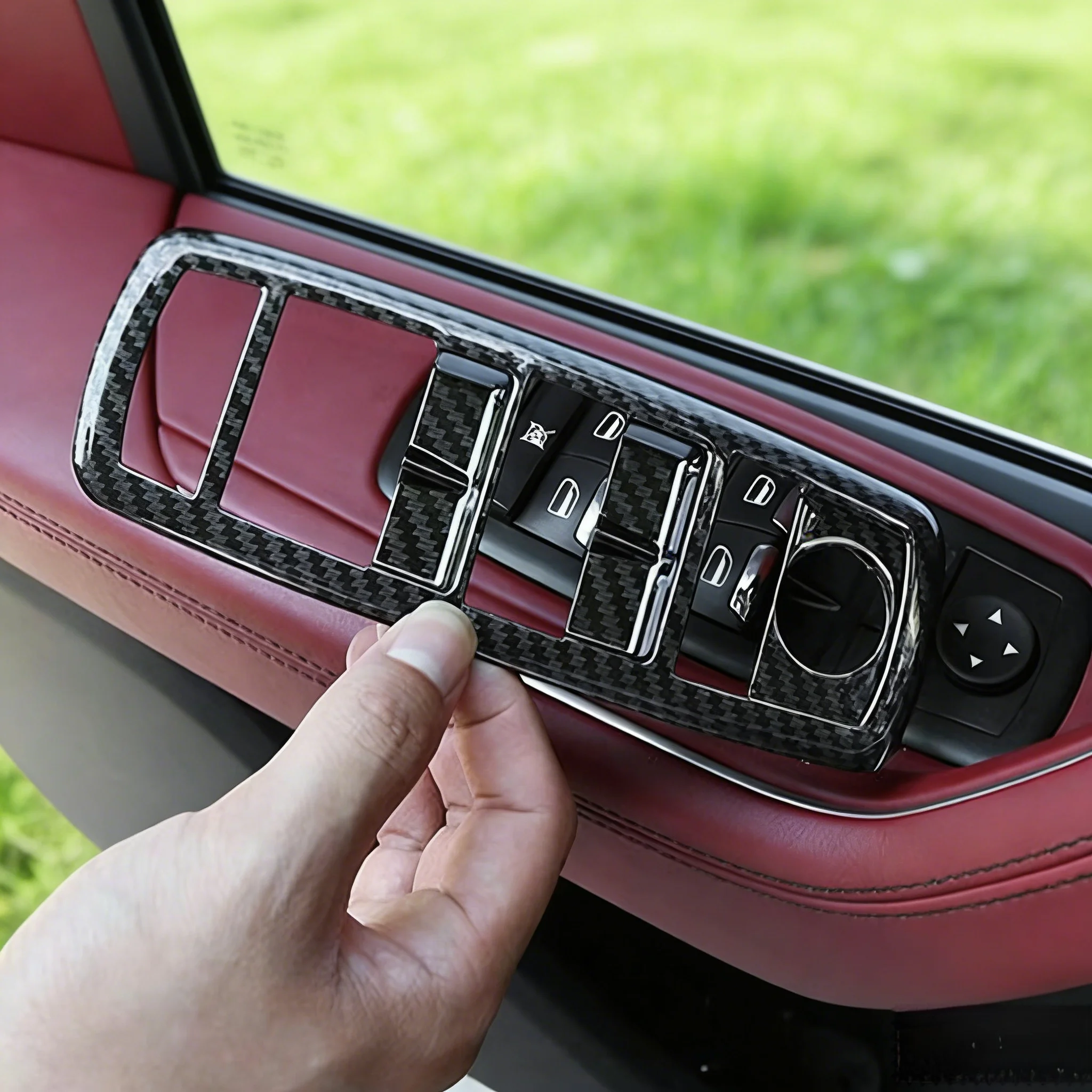for Maserati Levante 2016-2023 Ghibli 2014-2023 Car Door Window Lift Button Decoration Cover Auto Interior Accessories Moulding