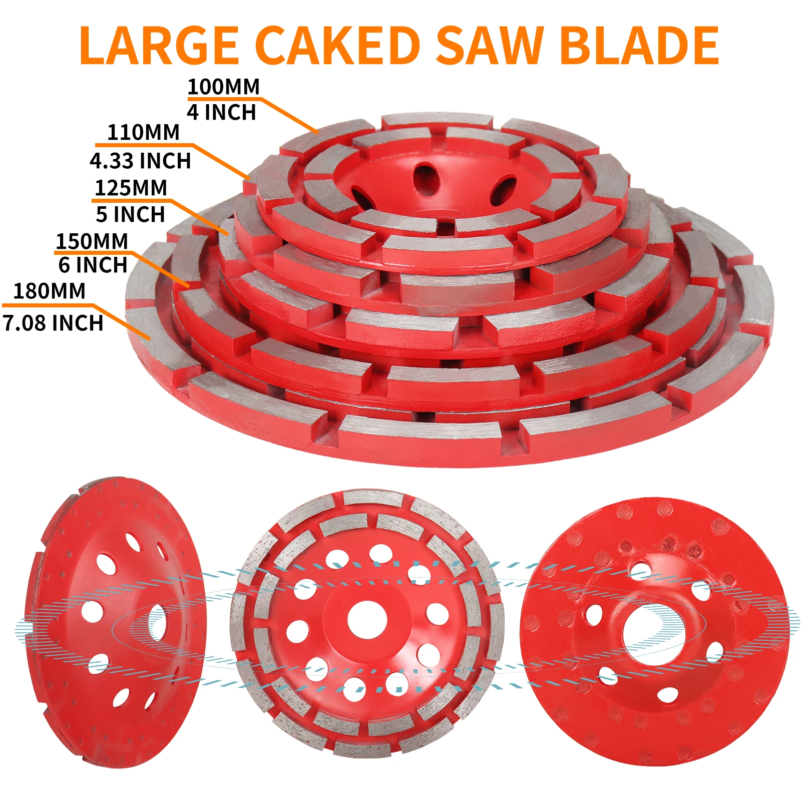 Diamond Grinding Disc 100/115/125/150/180MM Diamond Grinder Wheel Abrasives Concrete Tools Metalworking Cutting Wheels Cup Saw