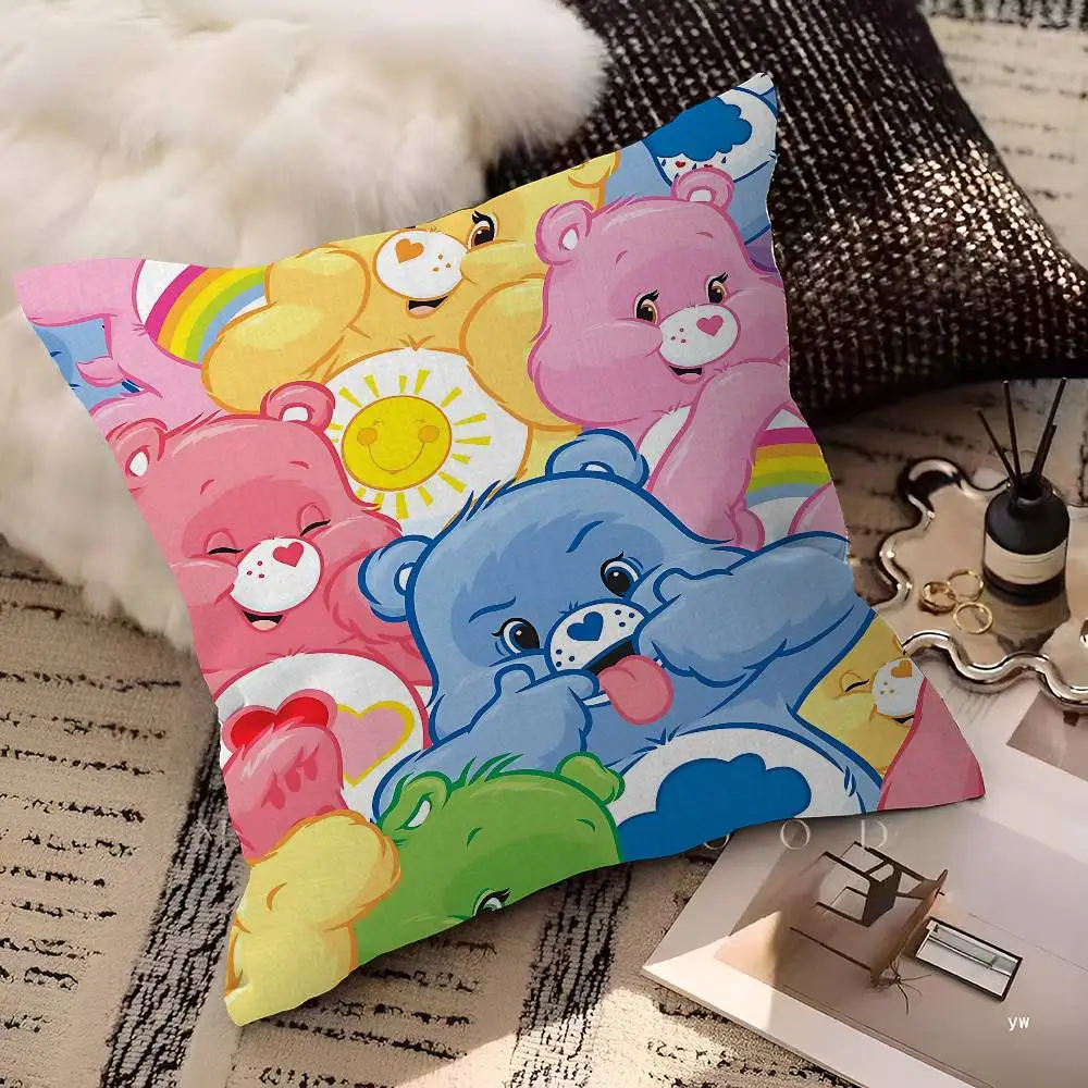 C-care-B-bears Personalized Pillow Cover Kids Bedroom Wild Party Decor Pillowcase kid Birthday shower Gift