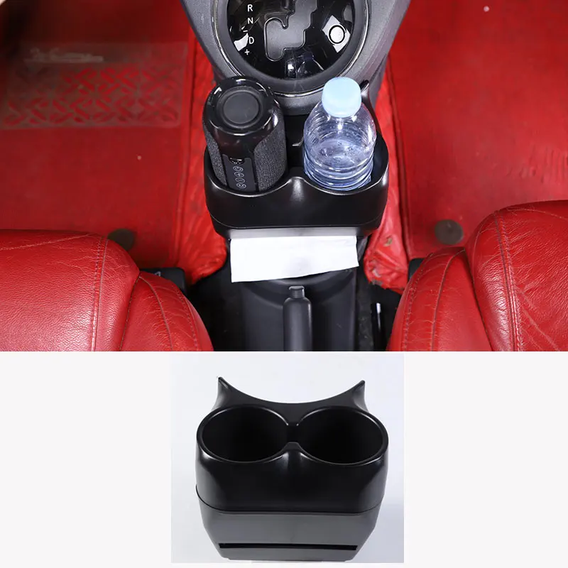 

For Fiat 500 2007-15 ABS black car central control water cup holder beverage bottle holder storage rack car interior accessories