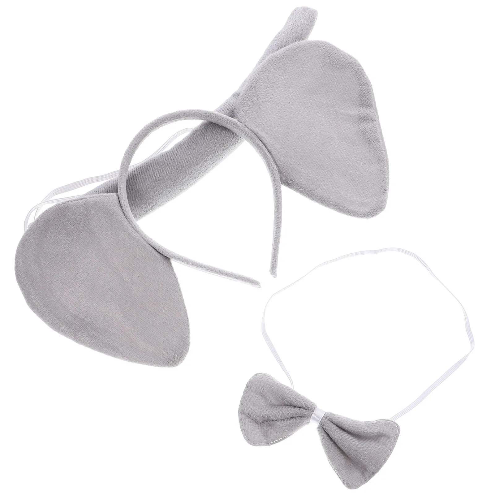 1 Set Elefanten-Kostüm-Set Tierohren-Stirnband Schwanz Fliege Niedlicher Leichter Bequemer Party-Kopfschmuck Cosplay-Zubehör
