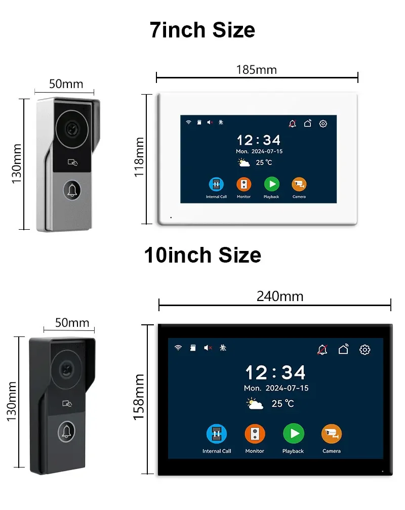 Anjieno Video Intercom Tuya Smart 1080P نظام جرس الباب المعدني ثنائي الخط مع دعم كاميرا IP