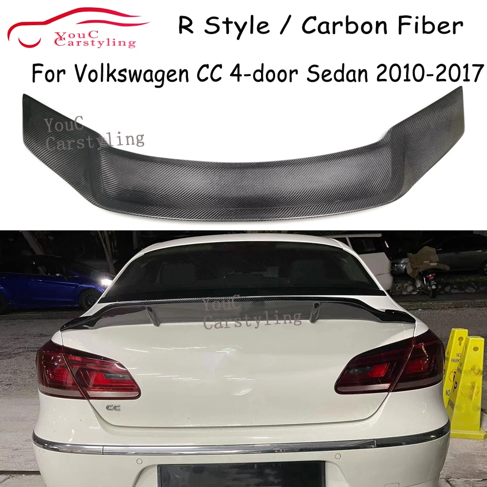 

Carbon Fiber R Style M4 Style Rear Spoiler Trunk Boot Lip For Volkswagen CC 4-door Sedan 2010 -2017 Real Tail Lip Spoiler Wing