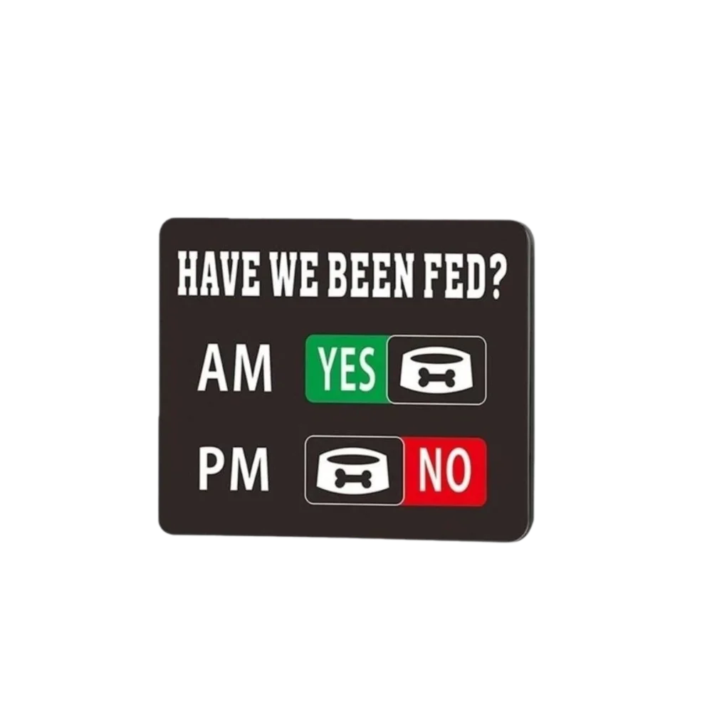 Wooden Pet Feeding Reminder Slider Sign Magnetic Feeding Reminder Sign AM/PM Tracker Dog Feeding Reminder Stickers