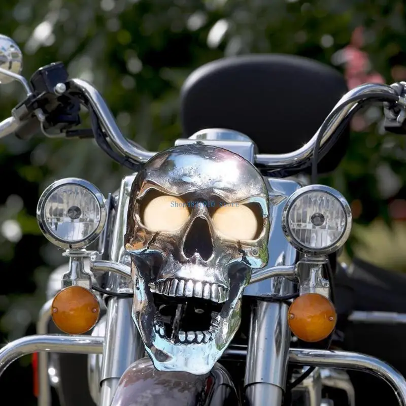 T3LF Bright Motorcycle Headlight Low Consumption Unique Skull Shaped Light