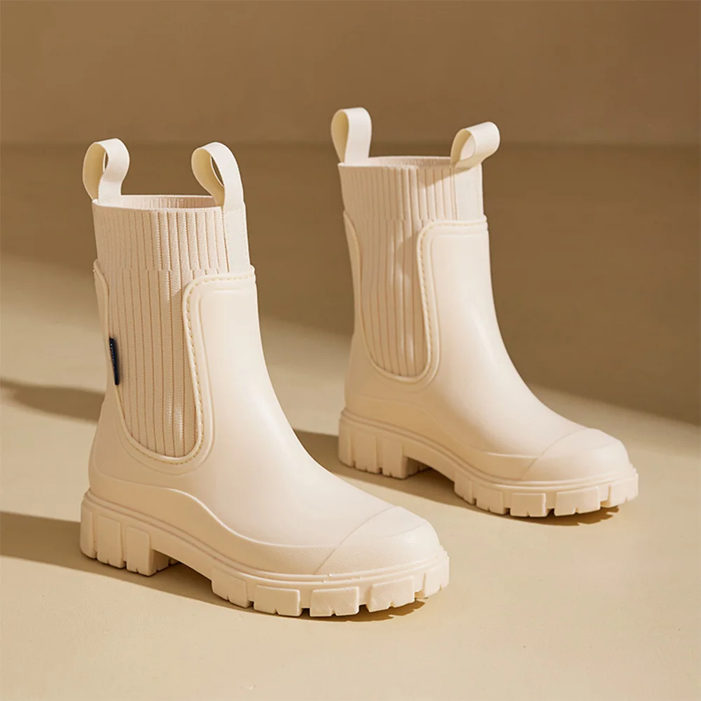 

Women's Rain Boots Waterproof Chelsea Boots Anti-Slipping Ankle Rain Shoes Rubber Garden Shoes for Outdoor
