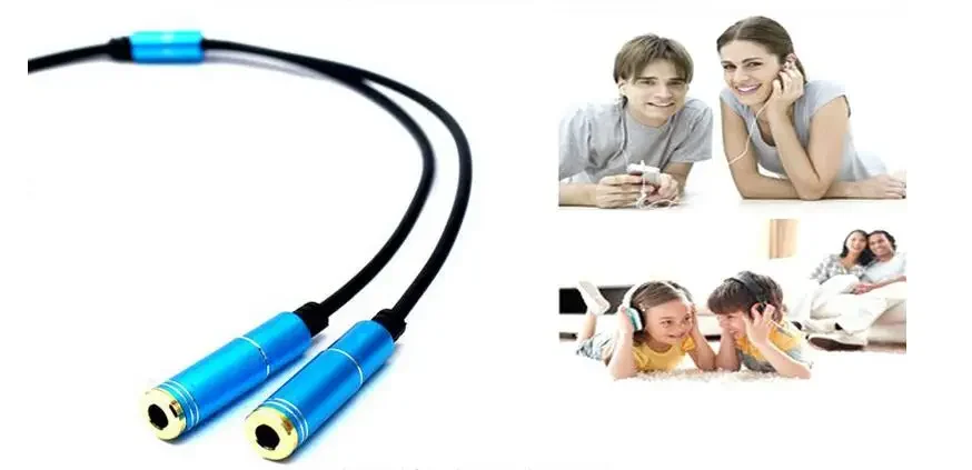 Conector de 3,5mm, 1 macho a 2 hembra, divisor de Cable de conexión de auriculares para teléfono móvil Universal, MP3, MP4-15