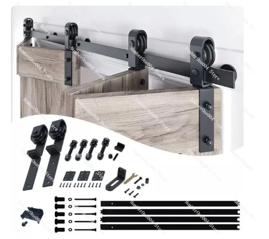 Carbon Steel Guide Rail Sliding Door Track Set, Hardware Fitting for Folding & Sliding Doors