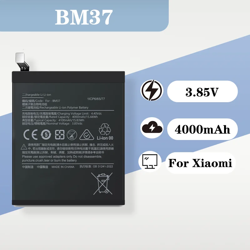 

4100mAh 3.85v for Xiaomi 5splus Battery mi 5S Plus Original Mobile Phone Large Capacity BM37