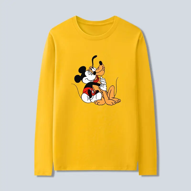 

brandy from whale Disneybratz Mickey Minnie Winnie The Pooh Long Sleeve T-Shirt For Men Winter Warm Cute Cartoon Casual Tee Tops