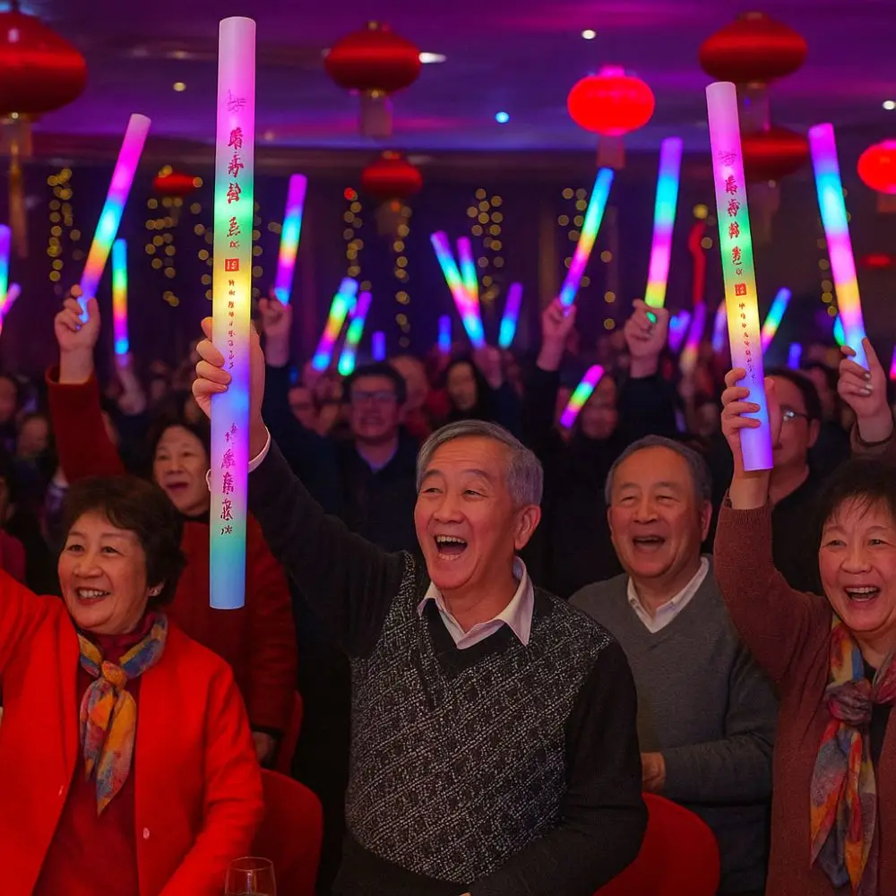 

Luminous Stick Colorful Sponge Glow Stick Handheld Flashing Foam Glitter Stick 2026 New Year Cheer Tube Party Supplies