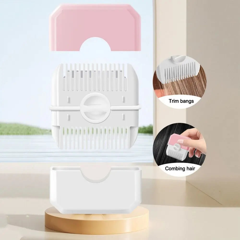 

Портативный триммер для челки 2-в-1 со сменными лезвиями, регулируемая расческа для стрижки и филировки волос для женщин