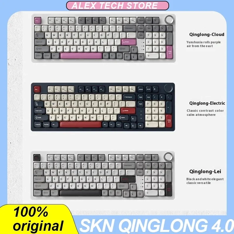 

Skn Qinglong 4.0 Mechanical Keyboard Tri-Mode Wireless Bluetooth Hot Swap Gasket Qmk Via Customized Low Latency Gaming Keyboard