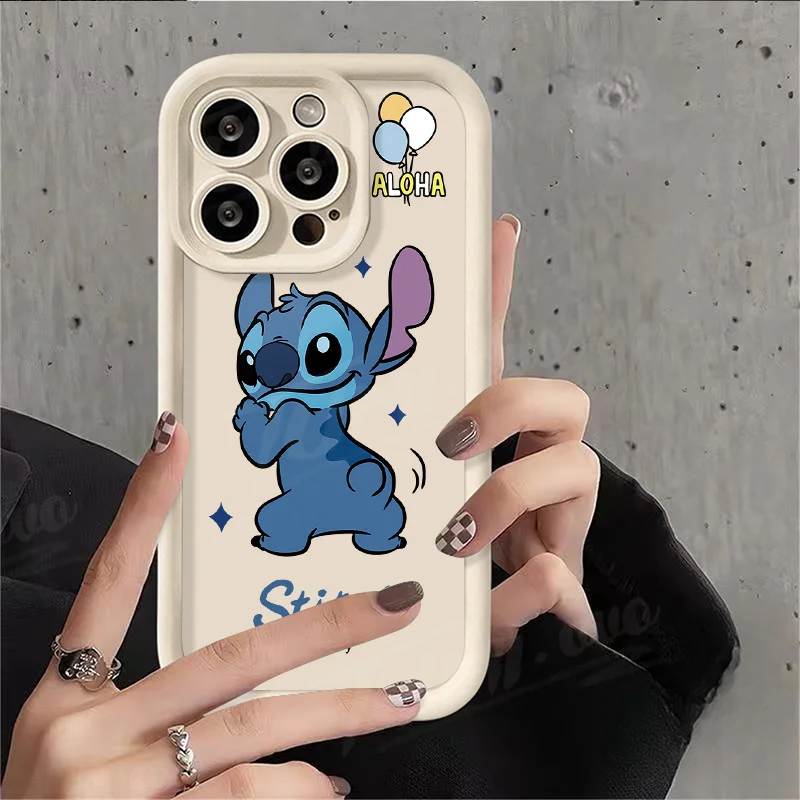 Disney Lovely Stich Angel Soft Case for Samsung Galaxy A55 A35 A25 A15 A05 A05S A24 A13 A23 A12 A22 A32 A52 A52S A72 A11 Cover