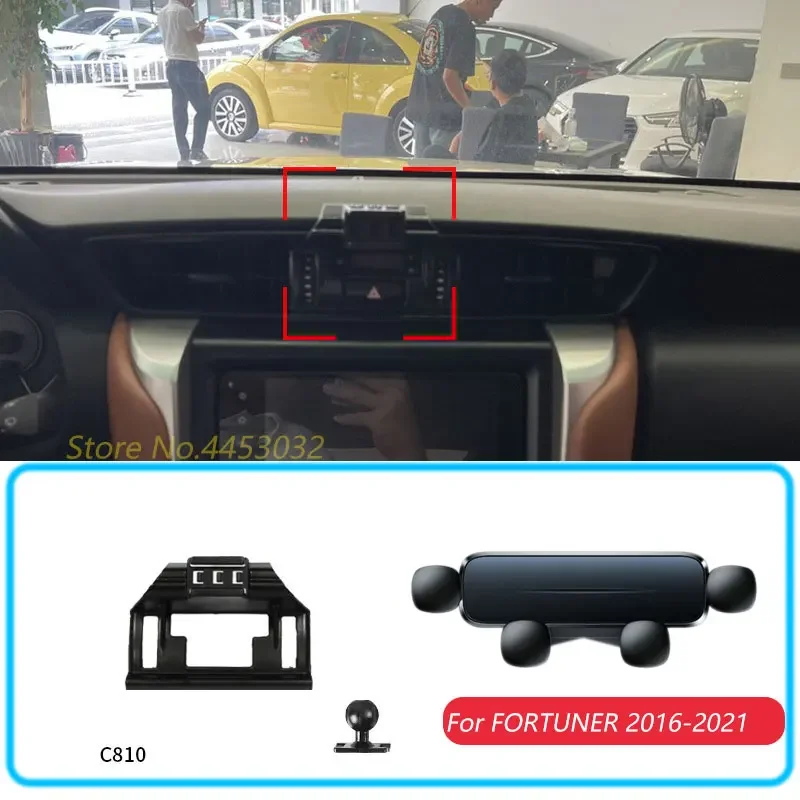 

Car Phone Holder For Toyota FORTUNER 2016-2021 Gravity Stand Mount Support Horizontal GPS Mobile Bracket Accessories With a Bas