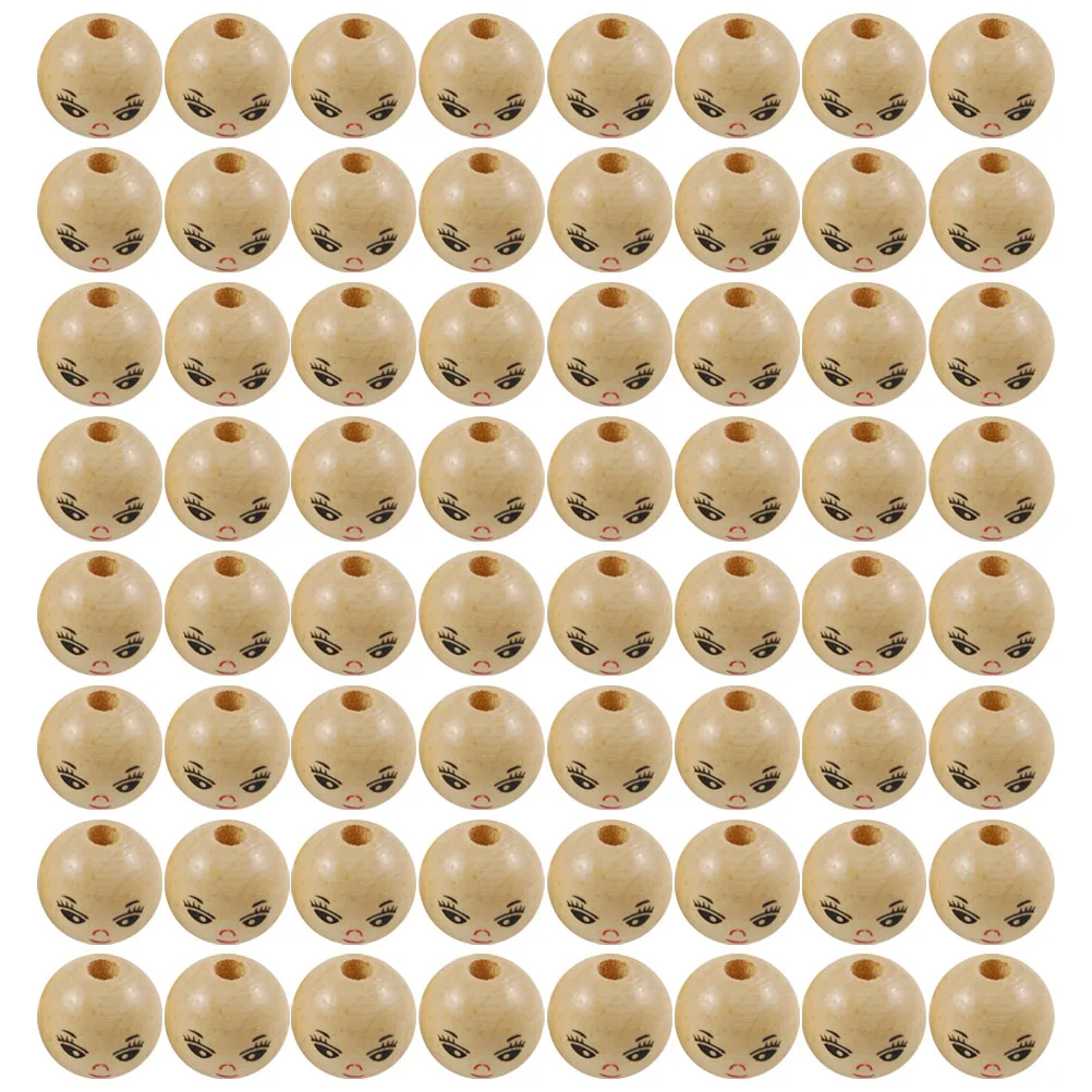 

100pcs 'S Wooden Beads Diy Craft Accessories Creative Round Bead Set Natural Wood Stringing Beads For Jewelry Making
