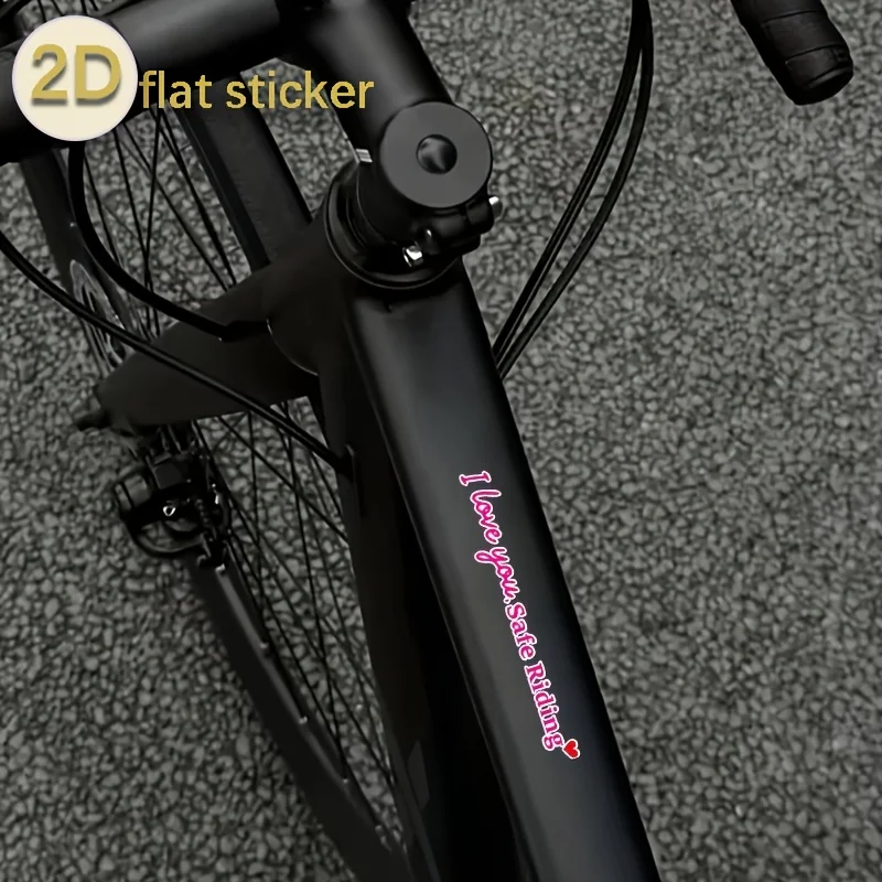 2-Pack “I Love You” Safe Riding Cycling-Themed English Bike Decals, High-Quality Vinyl Stickers,