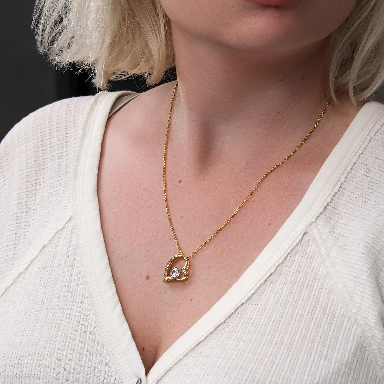 Forever Love Neck To My Wife, 14k Gold Plated, Gifts For Soulmates, Necklace Gifts For Wife Birthday Anniversary Valentine's Day