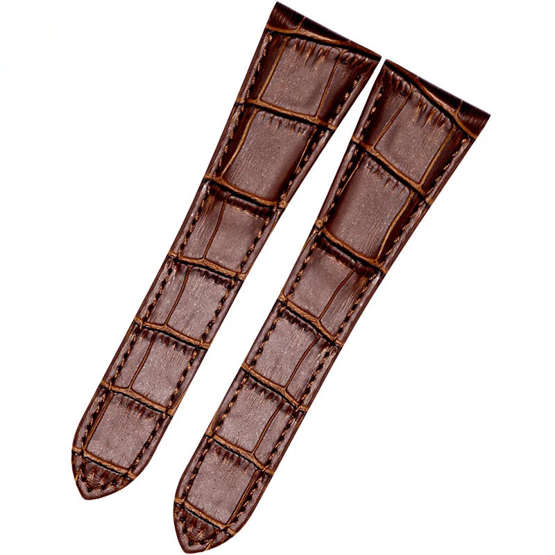 オリジナルスタイルロンドンソロ本革時計チェーンカルティエタンク牛革固体鋼折りたたみバックル時計ストラップ 23 25