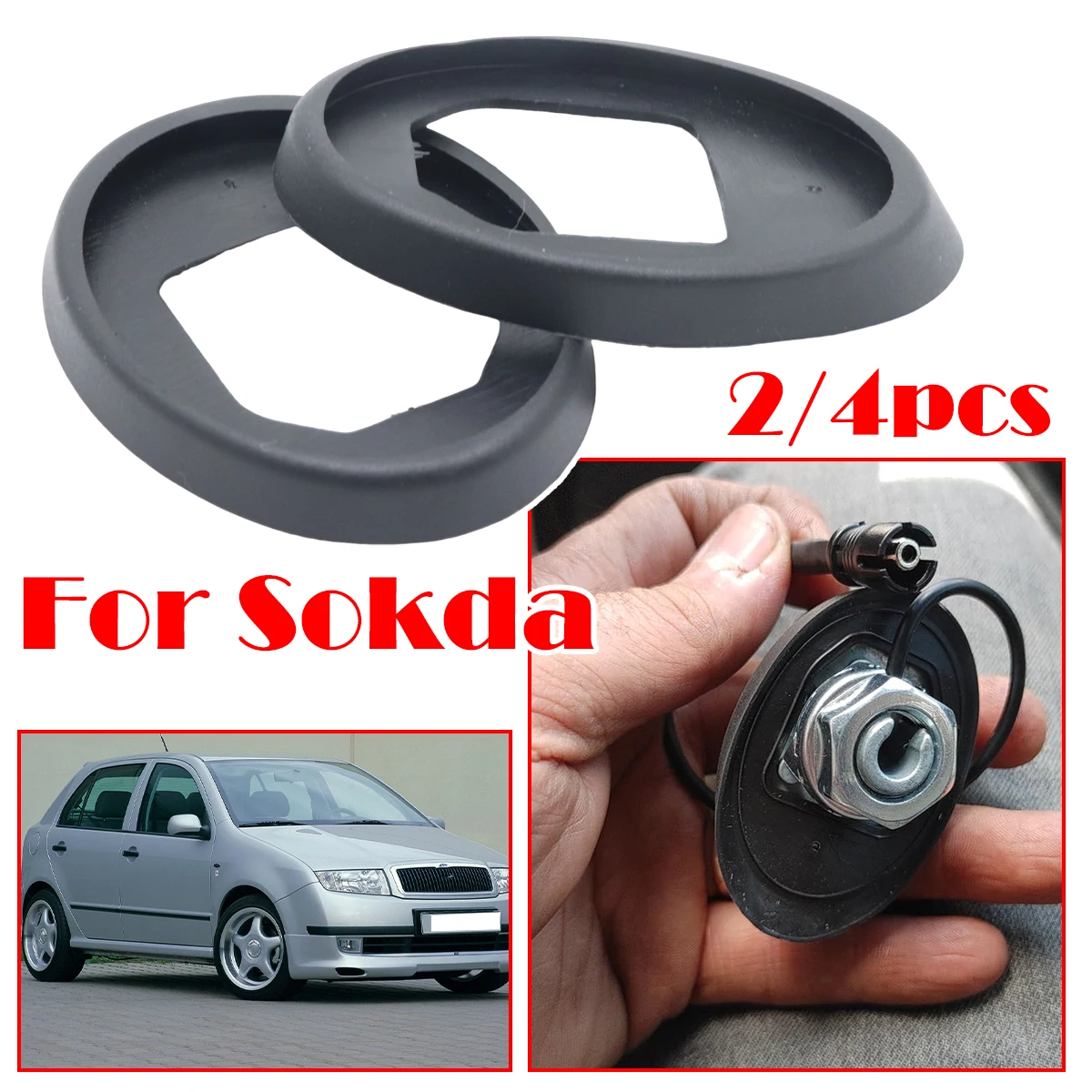 

2/4pcs For Sokda Fabia Octavai II I Roomster Superb I II Yeti 7M AM/FM Roof Radio Antenna Aerial Base Mast Seal Rod Pad Car part