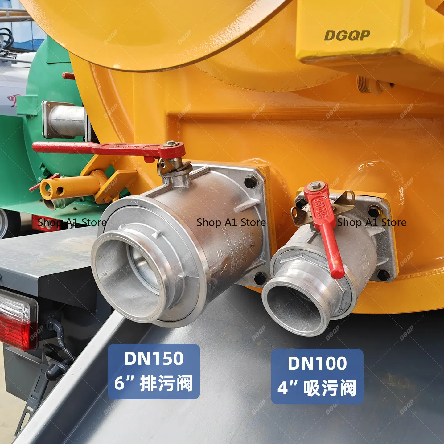 Cleaning sewage suction aluminum alloy DN150 stainless steel ball valve DN100 fecal suction truck 4-inch sewage outlet