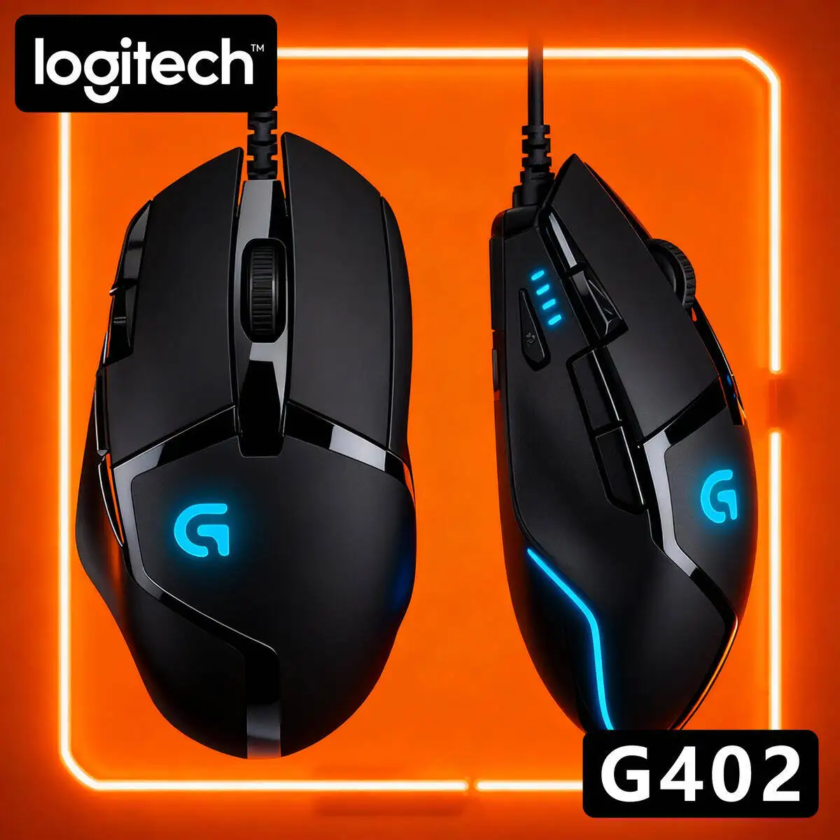 

Logitech G402 Wired FPS Gaming Mouse, 4000 DPI Optical Sensor, 8 Custom Buttons, 1ms Response, 500 IPS, Lightweight, Windows