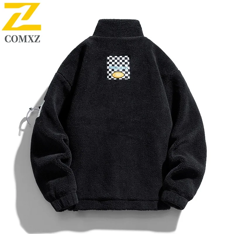 سترة COMXZ الرجالية المصنوعة من الصوف للشارع والترفيه الدافئ وسترة مبطنة من القطن الثلجي بتصميم كلاسيكي مقاوم للرياح سترة شتوية