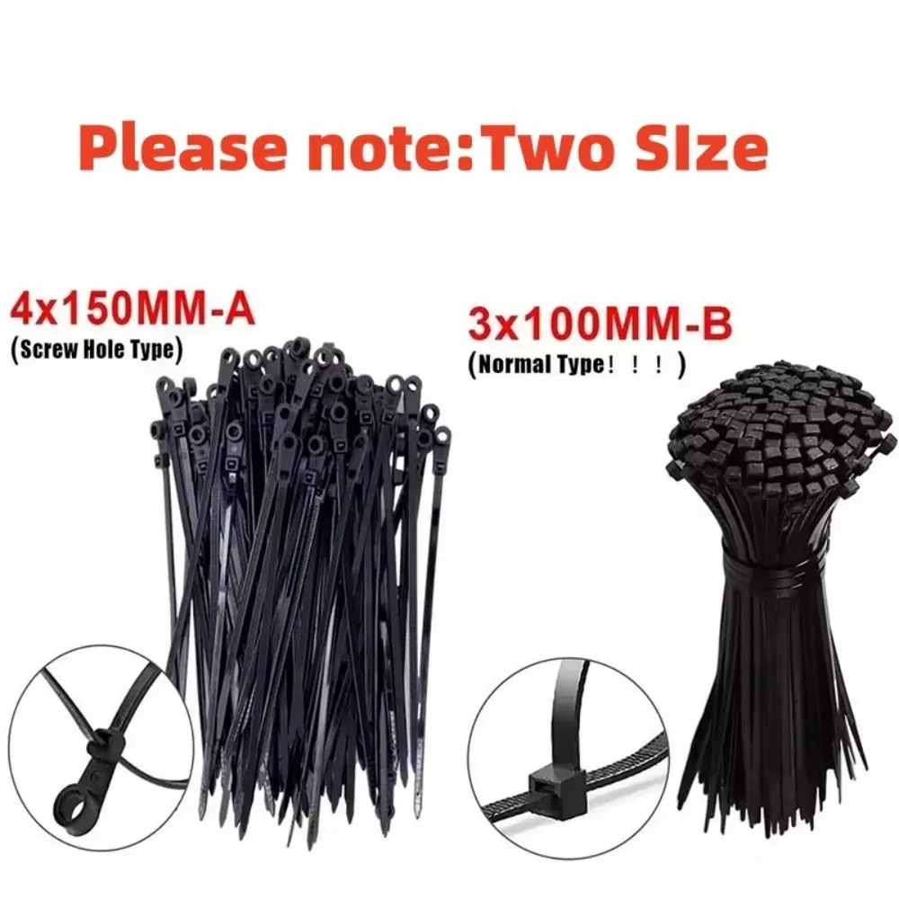 300pcs-50pcs Self Locking Loop Wrap Bundle Ties Strap Nylon Cable Ties with Screw Hole Mount Cord Ties Organizer Straps DIY