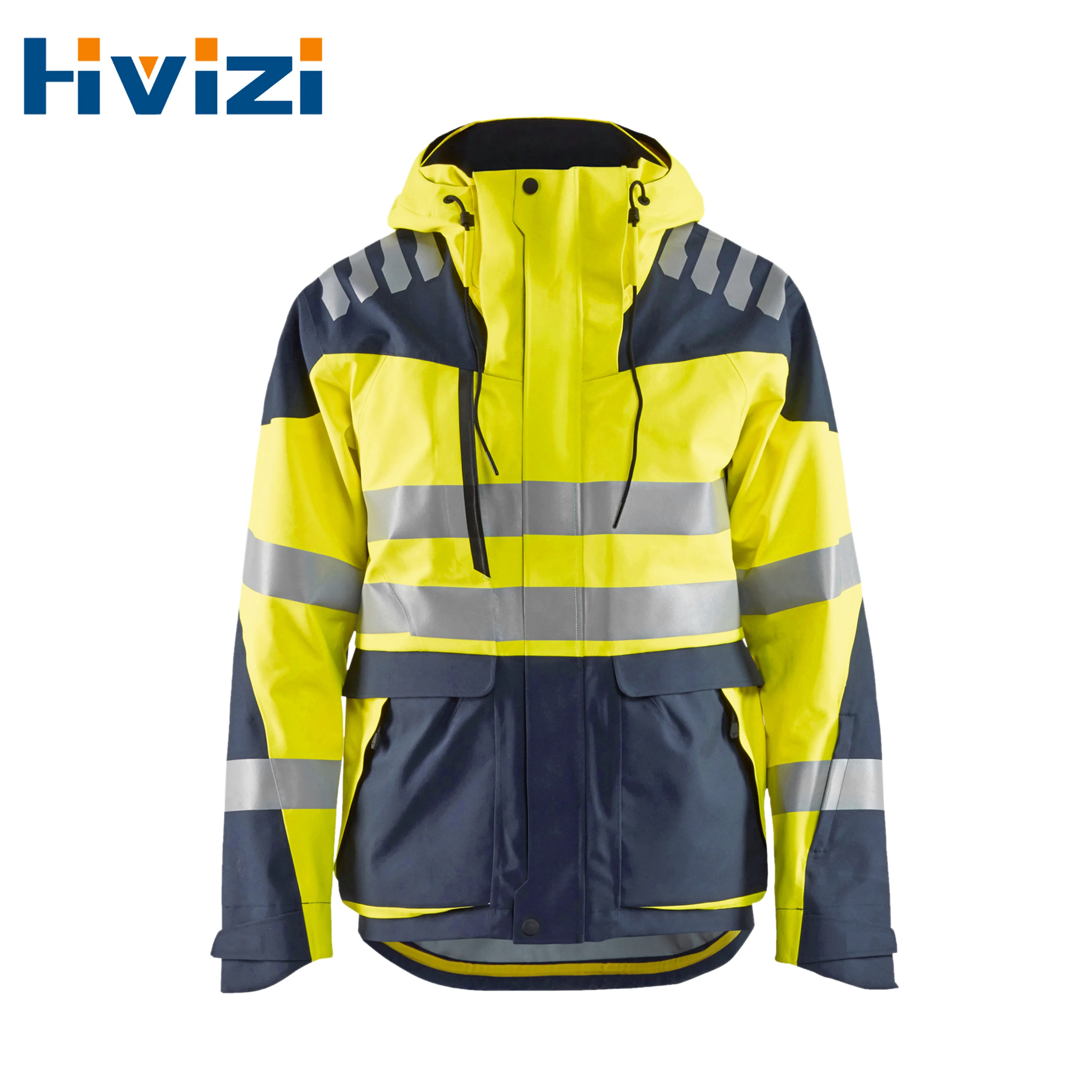 Riding Reflective Jacket Men Winter Safety Winter Work Coat Jacket for Men Two Tone Workwear Jacket with Removable Linner