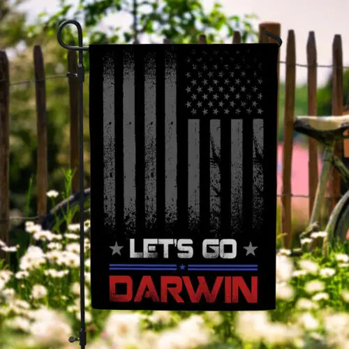 Let’s Go Darwin American Flag Funny Political Garden Flag KKL AAL HHM WZZ yyi