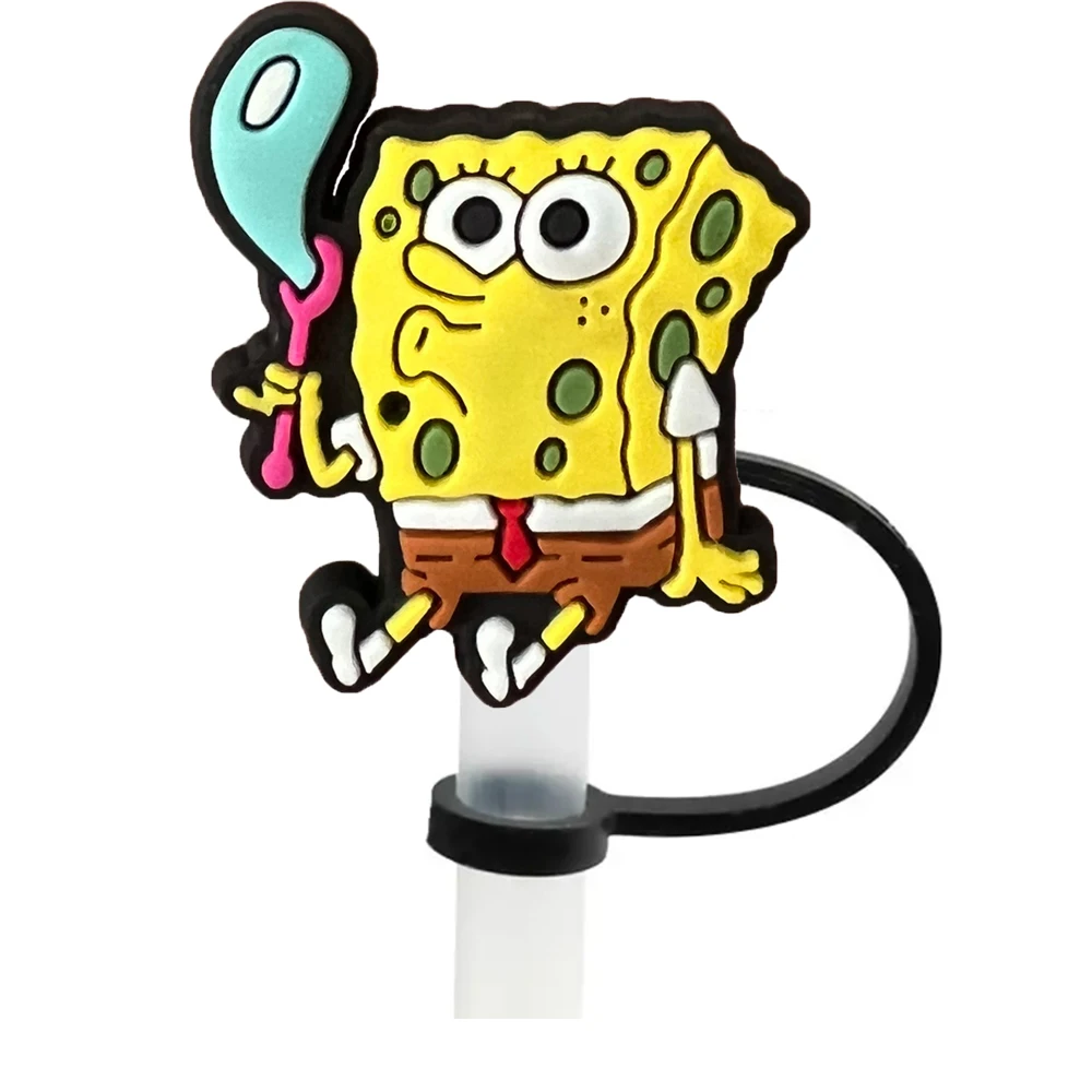 1-20 قطعة غطاء القش الكرتون غطاء 10 مللي متر سيليكون شرب القش التوصيل قابلة لإعادة الاستخدام سبلاش برهان الشرب صالح كوب غطاء من القش دلايات قلادة