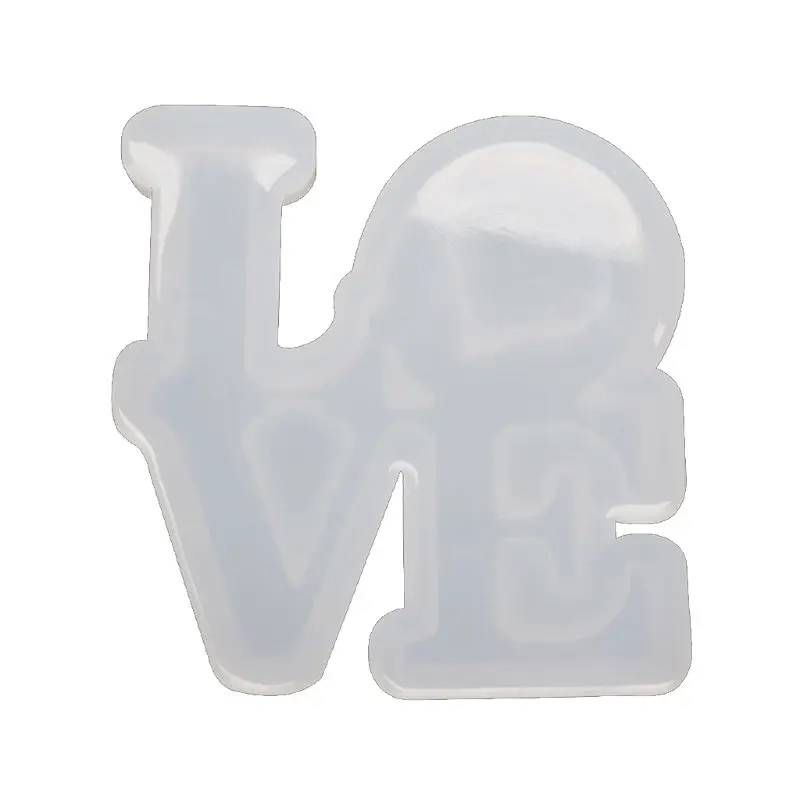 DIY LOVEshaped Letter Ornament Silicone Epoxy Mold DIY Keychain Pendant Jewelry Crafting Mould for Valentine Love Gift