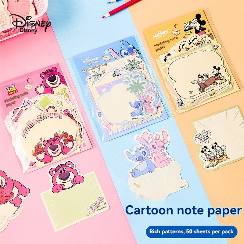 50 feuilles Notes autocollantes Disney point Mickey Mouse bloc-Notes papeterie onglets postés son mémo Message papier fournitures scolaires