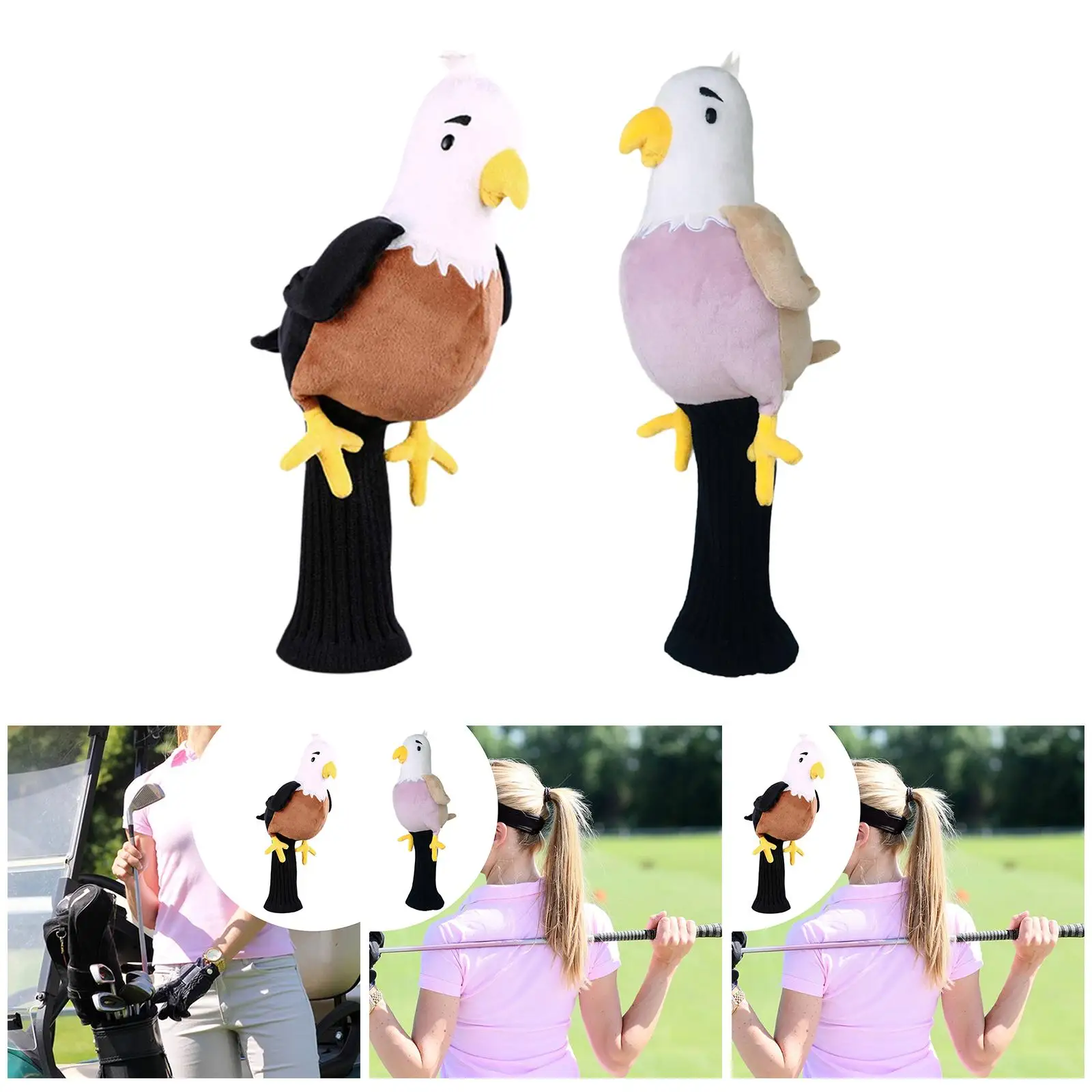 

Деревянный головной убор водителя для гольфа, чехол для головы клюшки, милый устойчивый к царапинам защитный чехол для транспортировки, подарок для игрока в гольф, защитный чехол на голову с рукавом