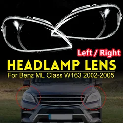 Car Front Headlamp Cover Headlight Shell Transparent Lampshade Lens For Mercedes-Benz M-Class ML W163 2002-2005 Headlamp Shell