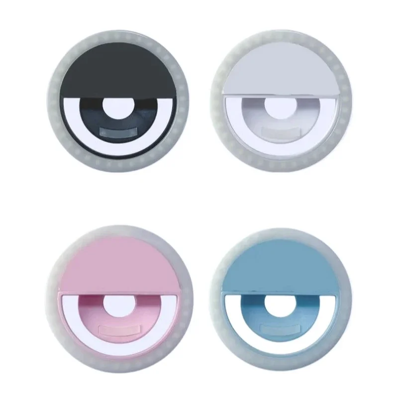 Nuovo telefono cellulare ricaricabile Lde Luce di riempimento rotonda Luce con clip dal vivo Luce per selfie Luce portatile Foto Luce di bellezza Anello luminoso