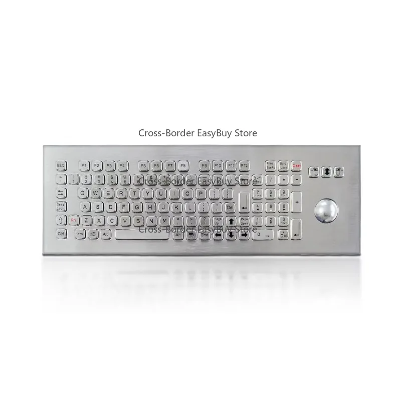 Rugged Stainless Steel Industrial Keyboard – With Trackball & Numeric Keypad