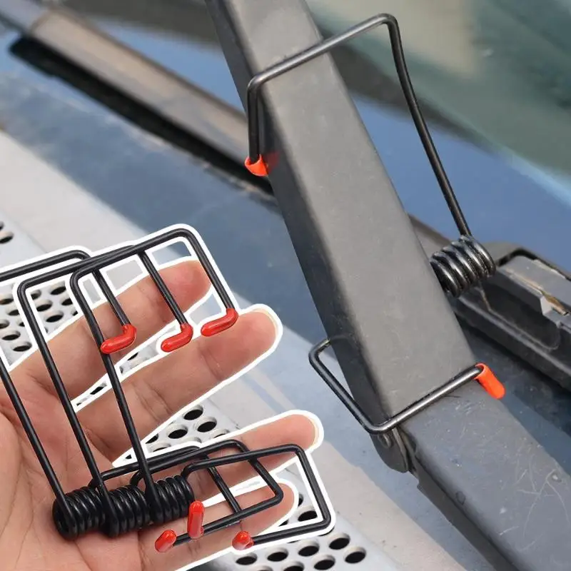 Universal Windshield Wiper Booster Spring Set Wiper Arm Pressure Clip Clear View Rain Helper Kit