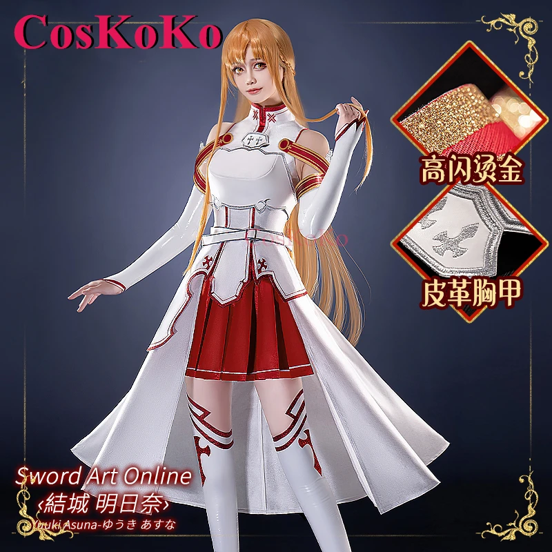 CosKoKo Yuuki Asuna Cosplay Costume, Anime Sword Art Online, Doux, Élégant, Uniforme, Ensemble Complet, ixd'Halloween, Vêtements Py Play, Nouveau