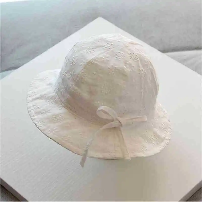 New Panama Summer Baby Sun Hat Outdoor Baby Girls Hat Lace Bowknot Cotton Baby Hat Cap Infant Toddler Sun Cap