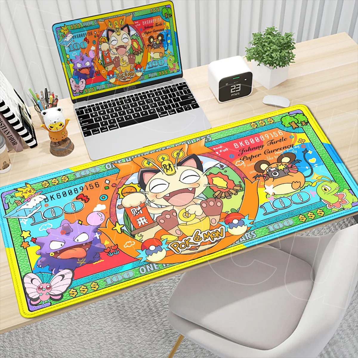Kawaii Laptop Gamer Anime Desktop Carpet Non-slip Computer Keyboard Mats P-Pokemon Meowth Large Mouse Pads PC Rubber Accessories