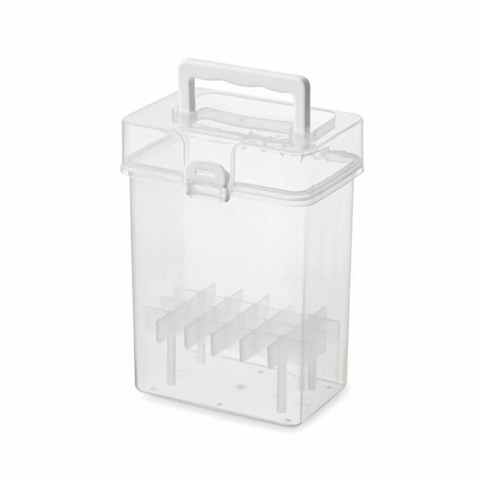 Marker Container with Dividers and Transparent Lid Portable Hard Case for Pen Storage Artist Tool Organizer Box