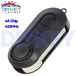 DIYKEY 433.92 MHz 4A Chip For Fiat STRADA MOBI UNO FIORINO E MAIS PN: A2C86460000 3 Buttons Flip Car Key Folding Remote Fob