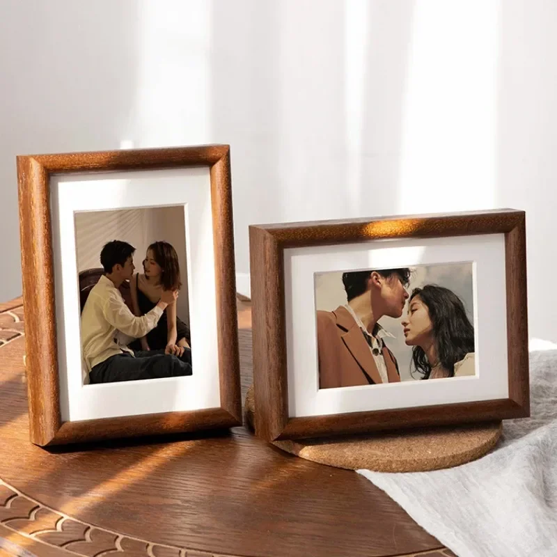 Black walnut solid wood photo frame table wash photos made of six 6 inches 7 couples wedding photo custom high-grade decoration