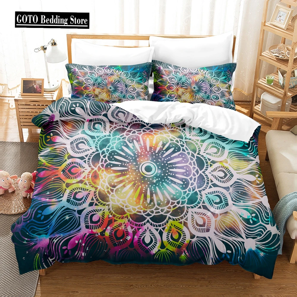 Bohemian Mandala Bedding Sets for Adults, Duvet Cover Sets, Boho Home bedclothes, Full Queen, King Size, 228x228