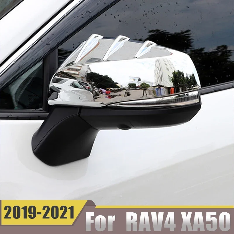 

ABS Car Side Rearview Mirror Cap Decorate Cover Shell Trim Case For Toyota RAV4 2019 2020 2021 2022 2023 2024 XA50 Accessories
