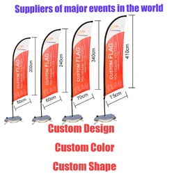 Outdoor Printing Custom Bowflag Teardrop Banner Cafe Bar Open Sale Bakery Snack Hot Dog Ice Restaurant Feather Beach Flag